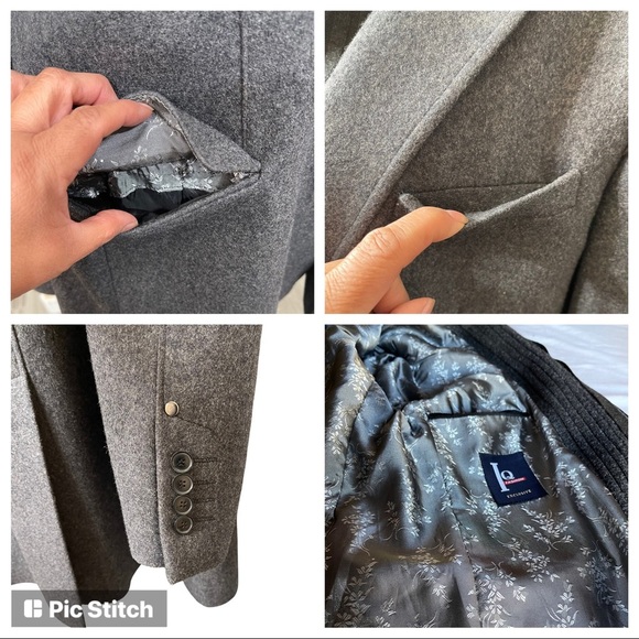 LQ fashion exclusive academia wool blazer/coat grey size XL-52 - Picture 14 of 14